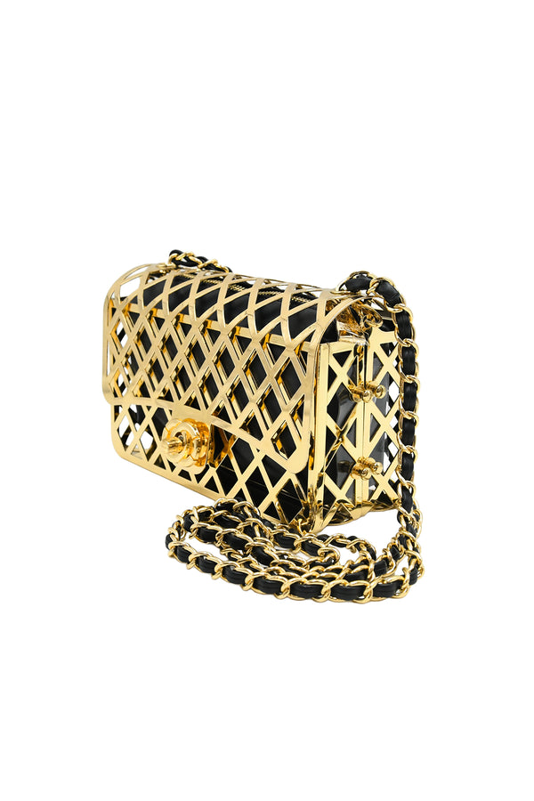 Borsa a tracolla in metallo con pochette in similpelle rimovibile Enrico Coveri EC6022