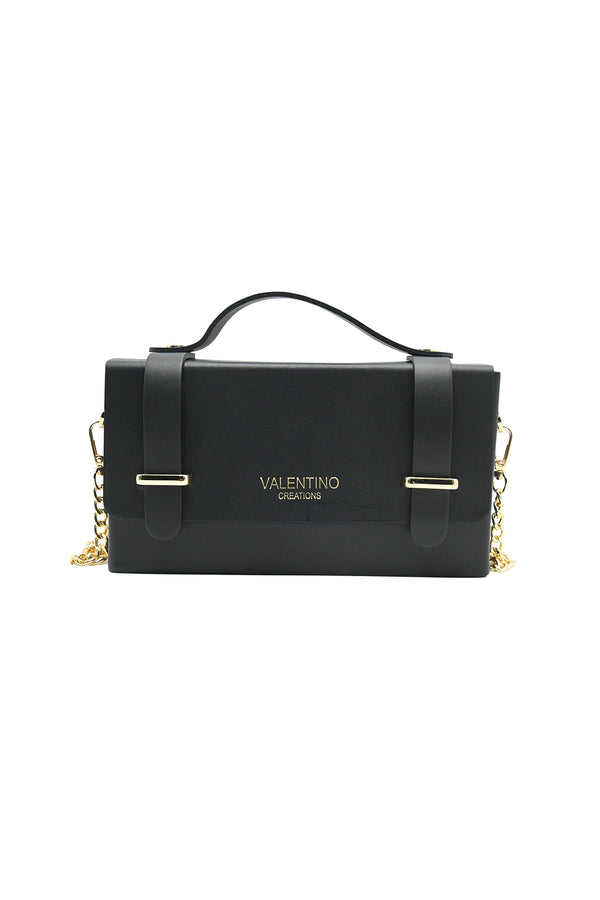 Borsa in vera pelle con inserti in acciaio inox VALENTINO Creations misura grande V853G