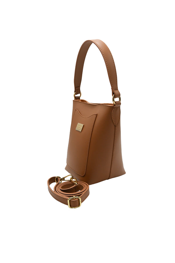 Borsetta in vera pelle liscia Valentino Creations stile secchiello a spalla V808P