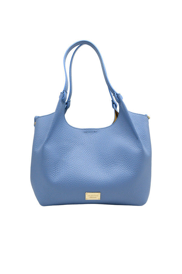 Borsa a spalla stile shopper in vera pelle con pochette V976