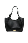Borsa a spalla stile shopper in vera pelle con pochette V976