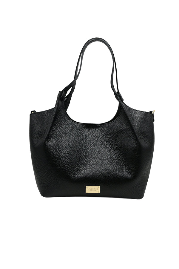 Borsa a spalla stile shopper in vera pelle con pochette V976