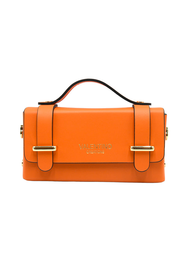 Borsa in vera pelle con inserti in acciaio V853