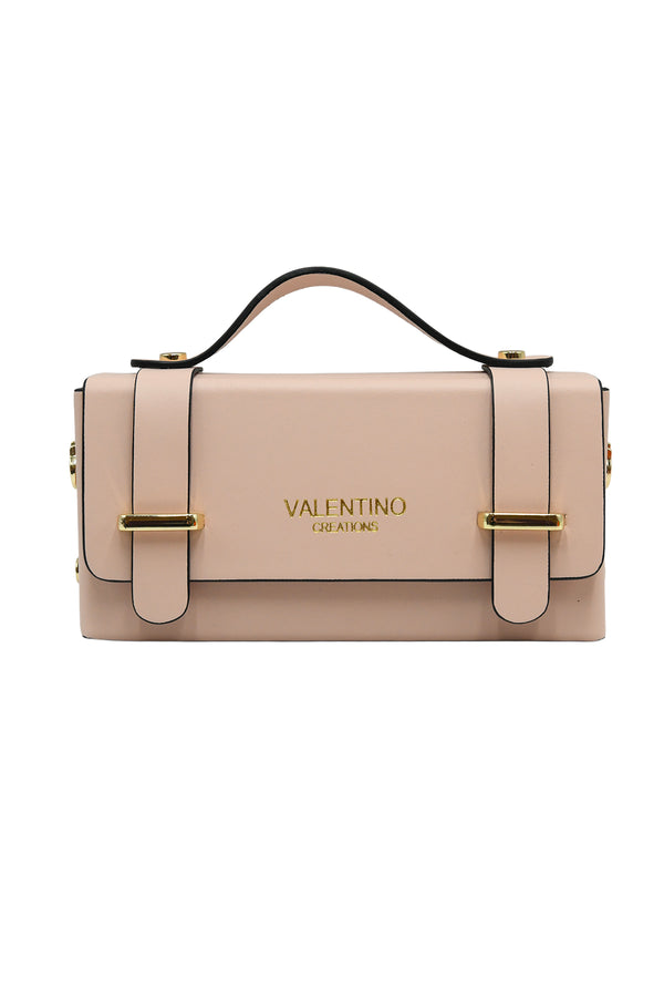 Borsa in vera pelle con inserti in acciaio V853