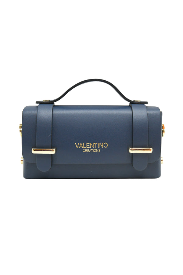 Borsa in vera pelle con inserti in acciaio V853