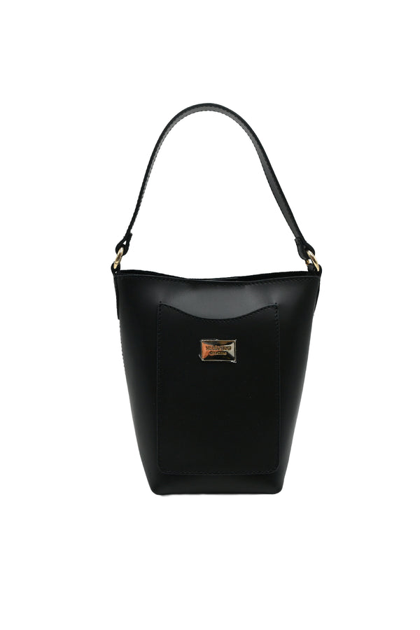 Borsetta in vera pelle liscia Valentino Creations stile secchiello a spalla V808P