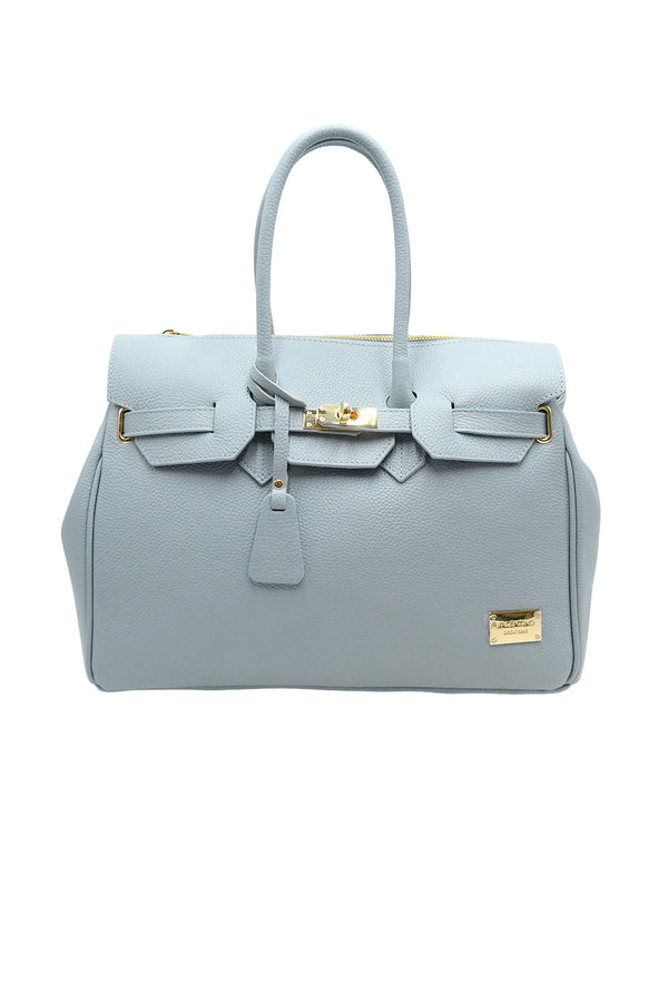 Borsa grande a bauletto in vera pelle con cinturina V888D