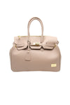 Borsa grande a bauletto in vera pelle con cinturina V888D