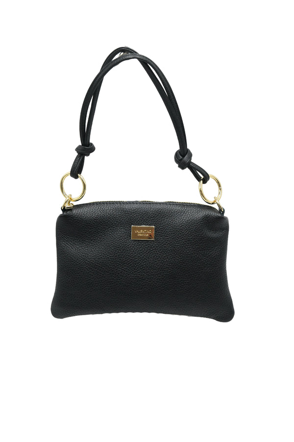 Pochette in vera pelle martellata con manico a spalla V981