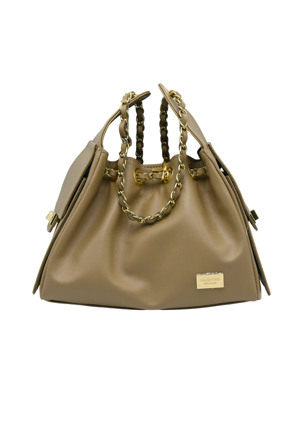 Borsa a spalla in vera pelle liscia Valentino Creations V986
