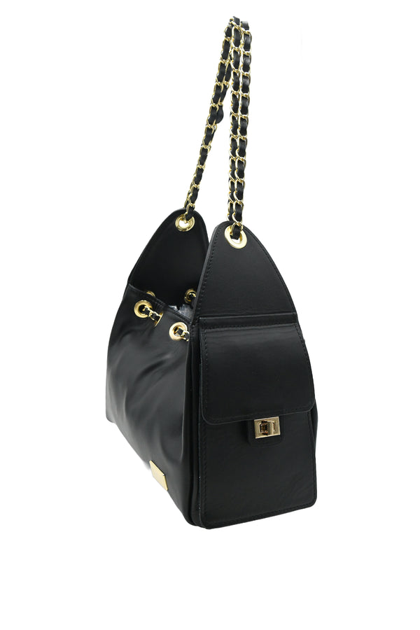 Borsa a spalla in vera pelle liscia Valentino Creations V986