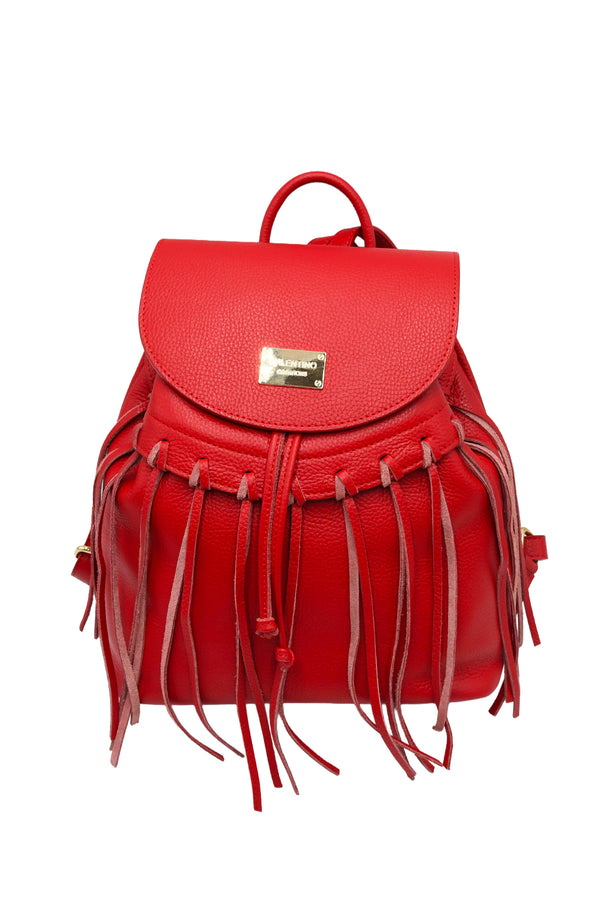 Zaino in vera pelle martellata con frange Valentino Creations V989