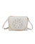 Borsetta pochette in ecopelle con catena a tracolla e fiore ECG609