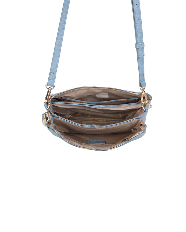 Borsetta pochette in ecopelle con catena a tracolla e fiore ECG609