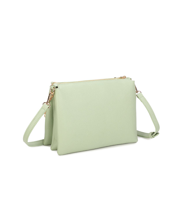 Borsetta pochette in ecopelle con catena a tracolla e fiore ECG609
