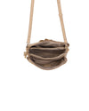 Borsetta pochette in ecopelle con catena a tracolla e fiore ECG609
