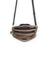 Borsetta pochette in ecopelle con catena a tracolla e fiore ECG609