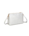 Borsetta pochette in ecopelle con catena a tracolla e fiore ECG609