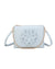 Borsetta pochette in ecopelle con catena a tracolla e fiore ECG609