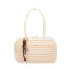 Borsa grande a spalla in rafia e ecopelle Mariella Burani con charm MB028