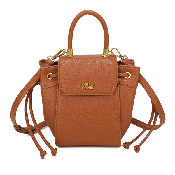 Borsa Enrico Coveri in ecopelle a coulisse con patta EC2266