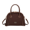 Borsa bauletto in ecopelle scamosciata e bordo in fur sintetica MB052