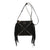 Borsa piatta a tracolla in ecopelle scamosciata con frange e borchie MB035