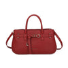 Borsa bauletto in ecopelle martellata con cinturino decorativo e anelli MB038