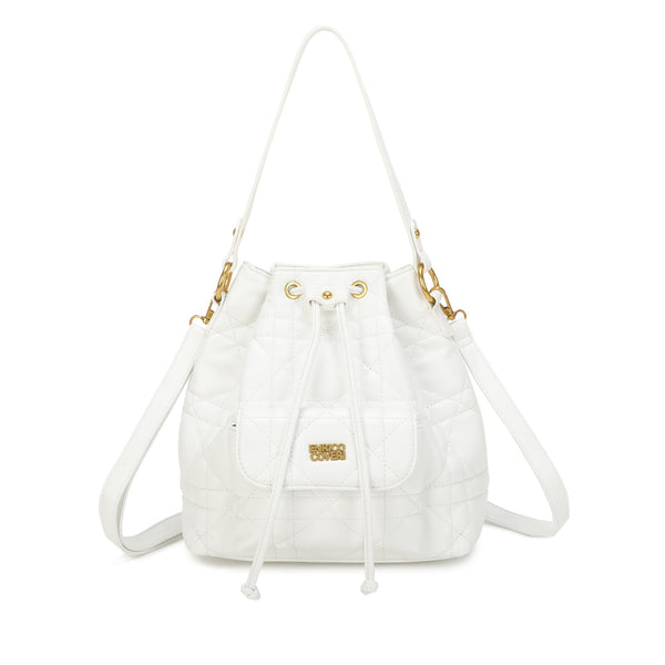 Borsa a sacco ENRICO COVERI in ecopelle trapuntata con chiusura a coulisse ECC7046