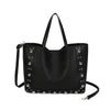 Borsa shopper in ecopelle con borchie e pochette estraibile EC6303