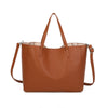 Borsa shopper in ecopelle con borchie e pochette estraibile EC6303