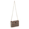 Pochette a tracolla in tessuto tartan e pelliccia ecologica MB6339