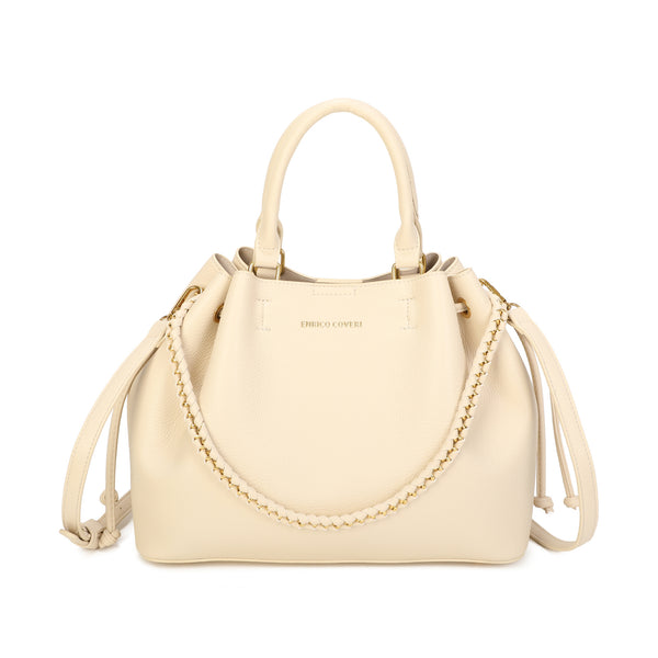 Borsa secchiello a coulisse in ecopelle con catena intrecciata Enrico Coveri EC2260