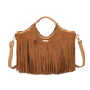 Borsa a mano in ecopelle scamosciata con frange EC6331