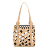 Borsa tipo secchiello traforato in ecopelle con pochette MB6314