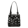 Borsa tipo secchiello traforato in ecopelle con pochette MB6314
