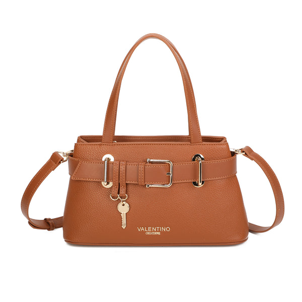 Borsetta a mano in ecopelle con cintura decorativa e chiave VA7076