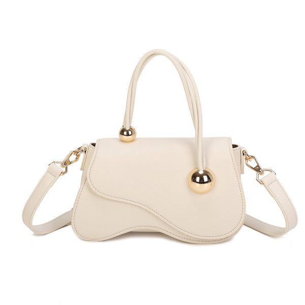 Borsetta sella a mano in ecopelle con sfere decorative VA7073