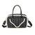 Borsa a mano e tracolla in tessuto tartan e pelliccia ecologica MB6340