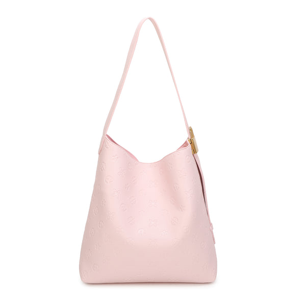 Borsa a spalla in similpelle con stampa a rilievo Enrico Coveri con manico regolabile e pochette interna EC2223