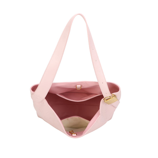 Borsa a spalla in similpelle con stampa a rilievo Enrico Coveri con manico regolabile e pochette interna EC2223