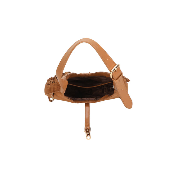 Borsa a spalla in ecopelle con frange scamosciate Enrico Coveri EC7096