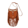 Borsetta a tracolla boho in ecopelle scamosciata con frange e borchie Valentino Creations VC7090