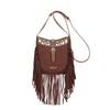 Borsetta a tracolla boho in ecopelle scamosciata con frange e borchie Valentino Creations VC7090