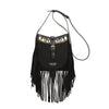 Borsetta a tracolla boho in ecopelle scamosciata con frange e borchie Valentino Creations VC7090