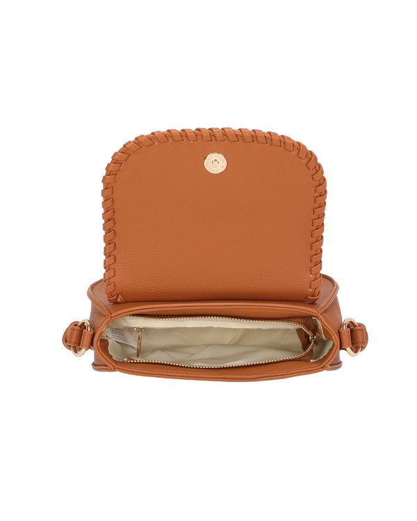 Borsetta a bisaccia in ecopelle con bordo intrecciato Enrico Coveri ECG613