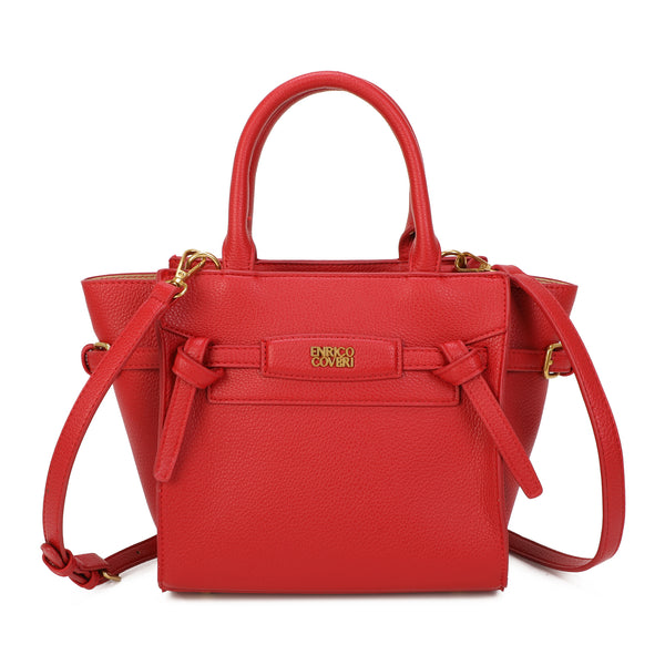 Borsetta a trapezio in ecopelle con cinghia decorativa Enrico Coveri EC2253
