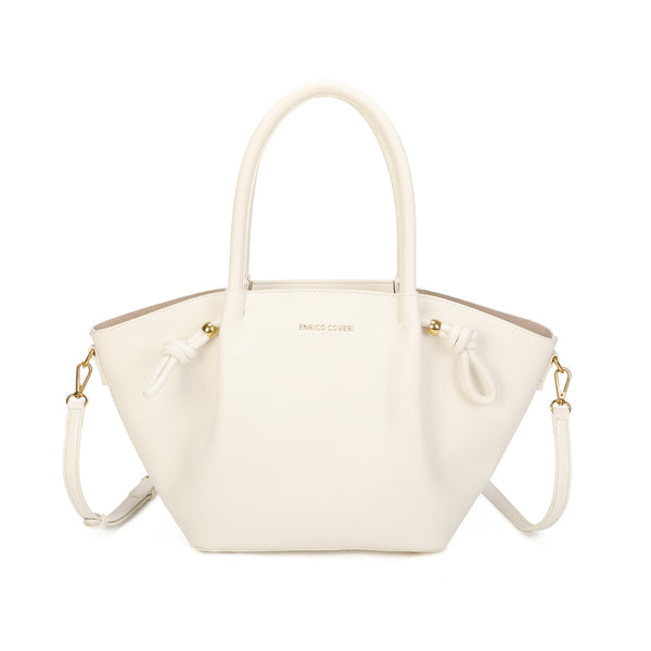 Borsa a mano in ecopelle ENRICO COVERI con lacci annodati decorativi EC2259