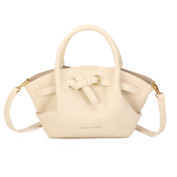 Borsetta a mano e tracolla in ecopelle con cinghia a intreccio frontale Enrico Coveri EC2250