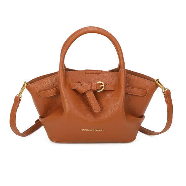 Borsetta a mano e tracolla in ecopelle con cinghia a intreccio frontale Enrico Coveri EC2250